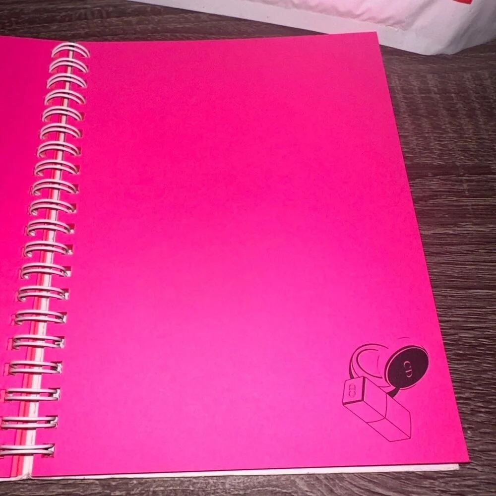 Dior Beauty Limited Edition Spiral Notebook Pink Orange‎ Red Colored Pages VIP